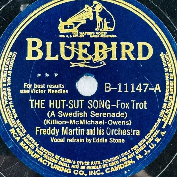 Freddy Martin - The Hut-Sut Song / The Karlstad Ball B-11147 Bluebird 78rpm 10" - Picture 2 of 4